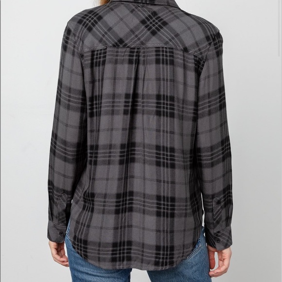 Rails Hunter button down shirt, charcoal jet - Picture 4 of 13